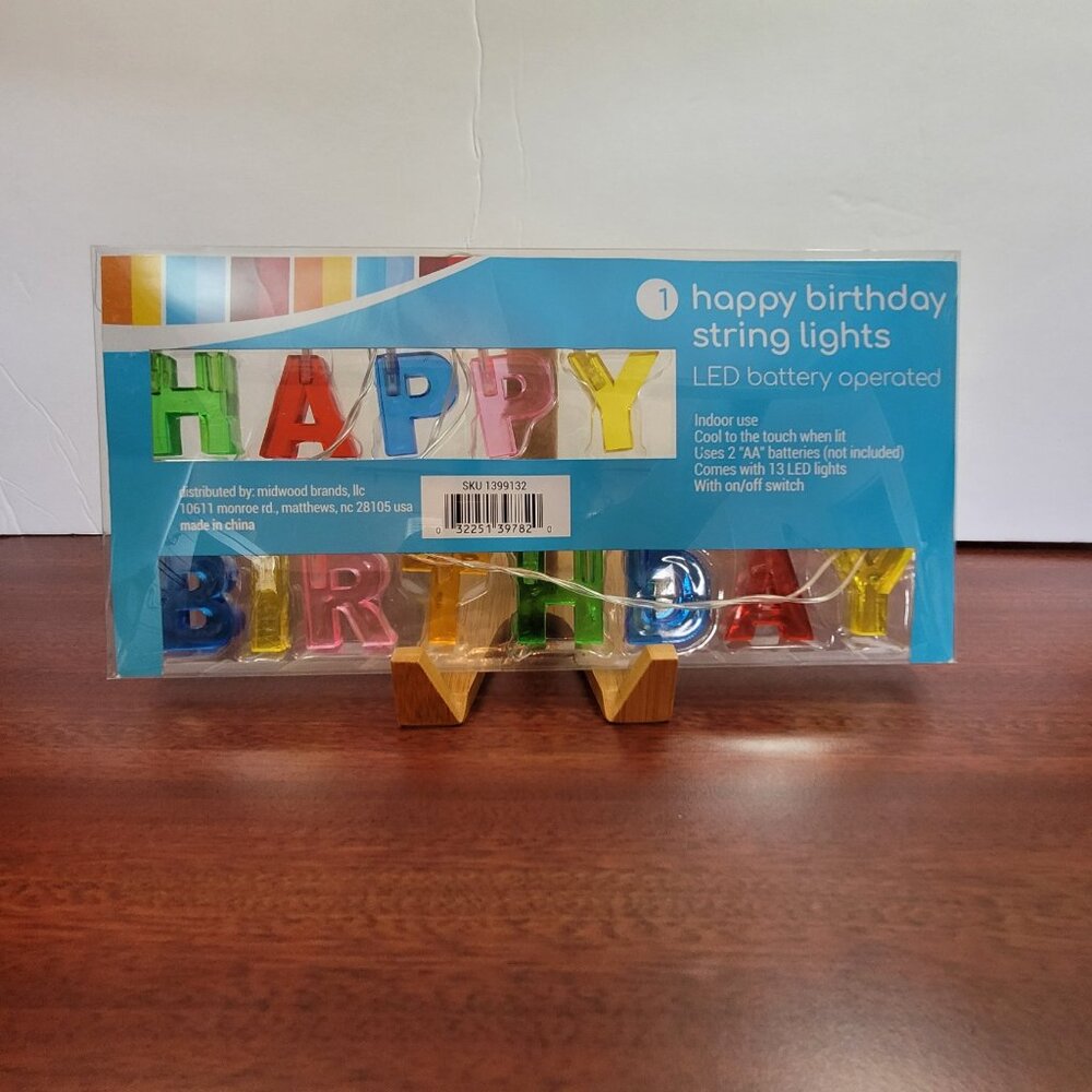 Happy Birthday String Lights LED Battery Operated